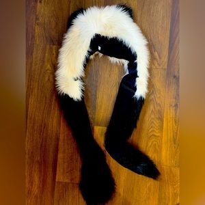 Faux Fur Panda Hood with Pocket Paws 🐾